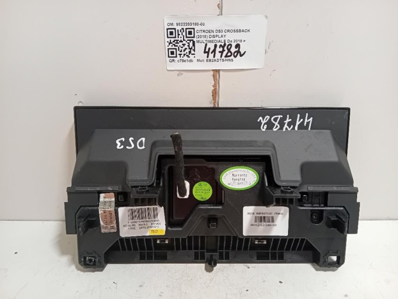 Display Multimediale 9822203180-00 Citroen DS3 Crossback 2018