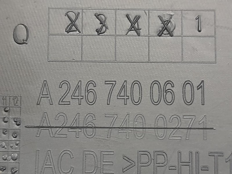 Pannello Rivestimento Portello INF POST A2467400501 Mercedes Classe B W246 2012