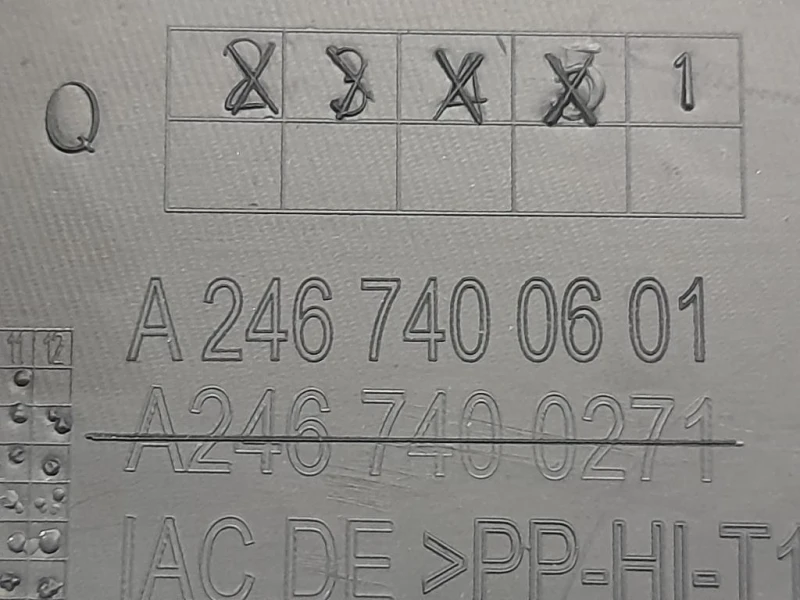 Pannello Rivestimento Portello INF POST A2467400501 Mercedes Classe B W246 2012