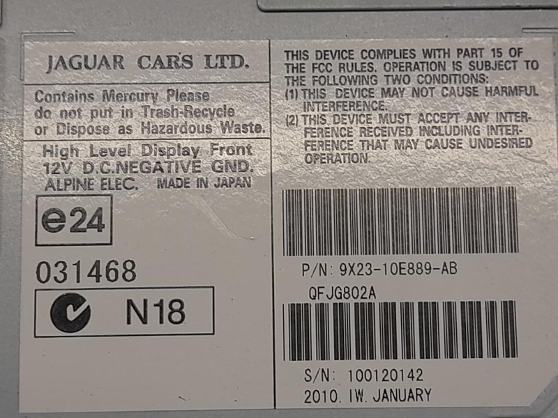 Display Multimediale 8X23-10E889-AB Jaguar XF I 2011
