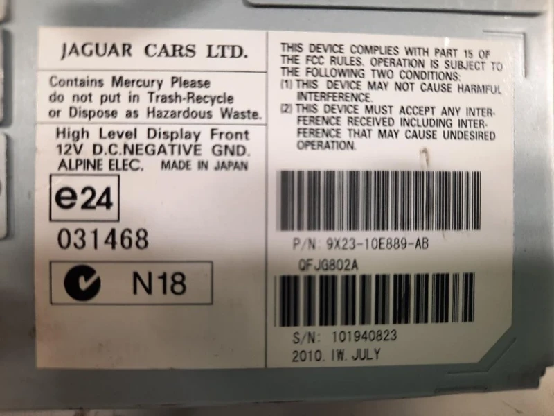 Display Multimediale 8X23-10E889-AB Jaguar XF I 2011