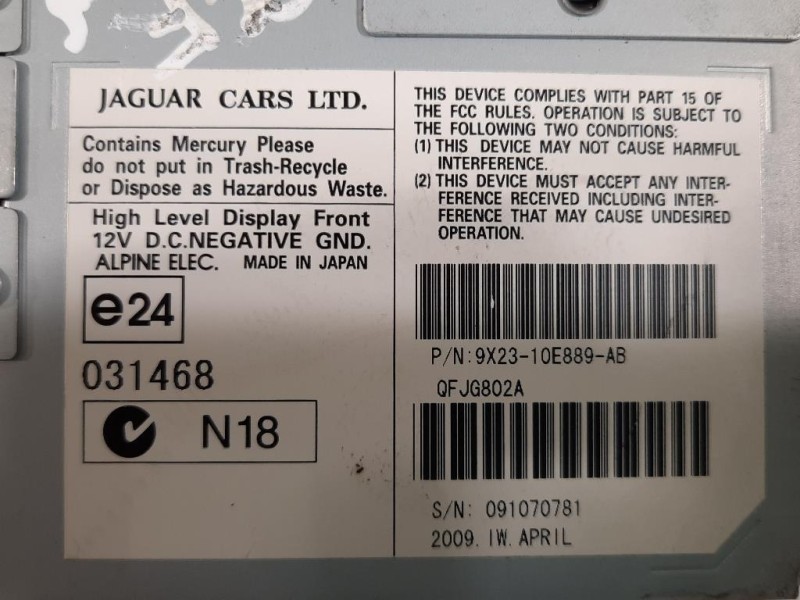 Display Multimediale 8X23-10E889-AB Jaguar XF I 2011