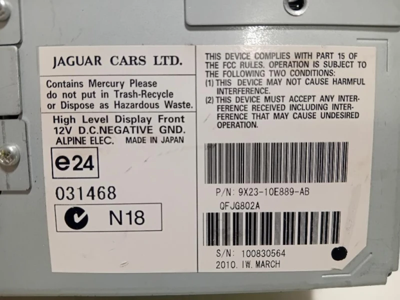 Display Multimediale 9X23-10E889-AB Jaguar XF I 2011