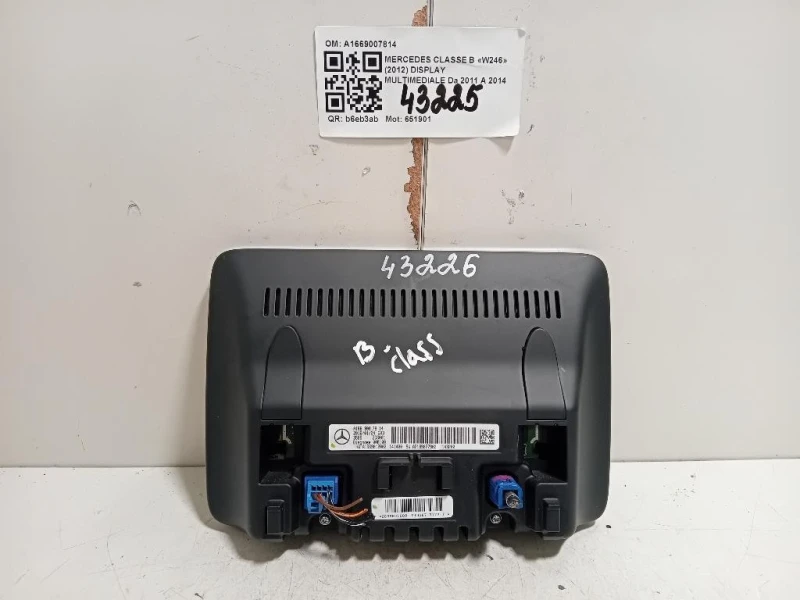 Display Multimediale A1669007814 Mercedes Classe B W246 2012