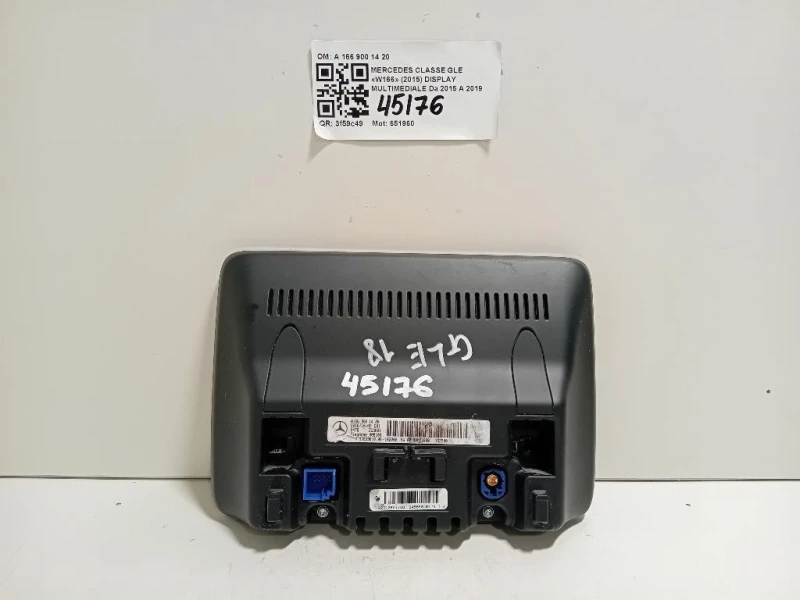 Display Multimediale A 166 900 14 20 Mercedes Classe GLE W166 2015