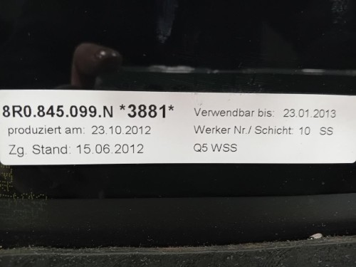 Parabrezza VETRO DAVANT ANT 8R0845099NNVB Audi Q5 8RB 2012