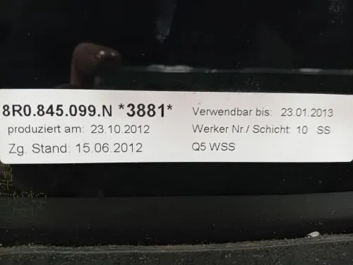 Parabrezza VETRO DAVANT ANT 8R0845099NNVB Audi Q5 8RB 2012