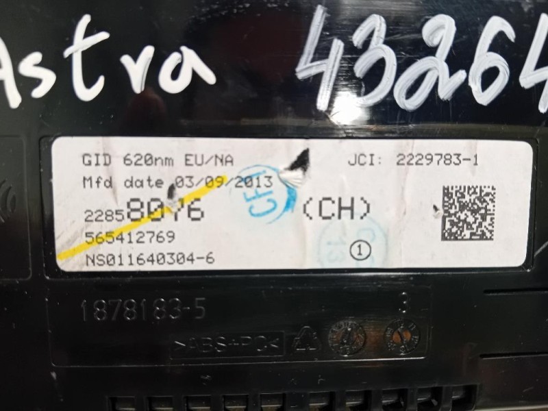 Display Multimediale 22858076 Opel Astra J 2012