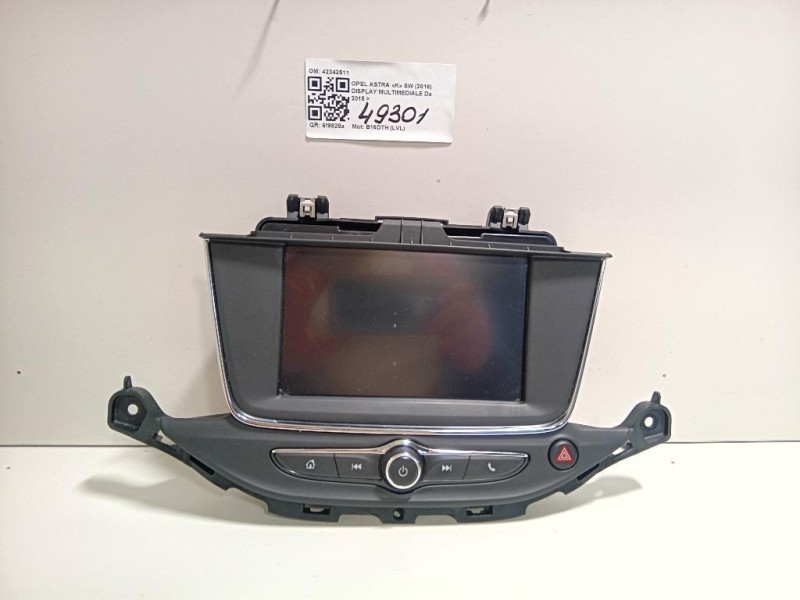 Display Multimediale 42342511 Opel Astra K SW 2016