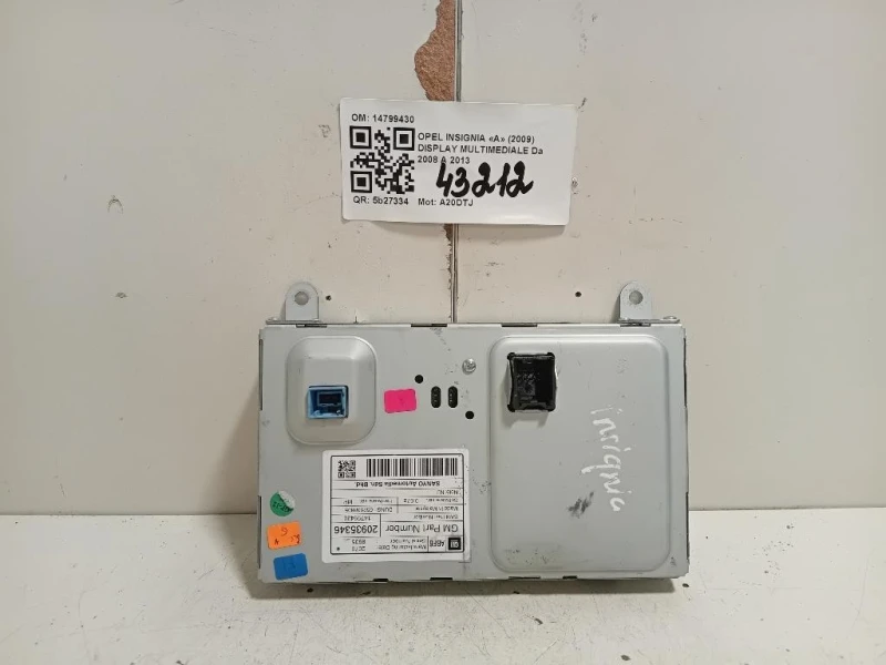 Display Multimediale 14799430 Opel Insignia A 2009