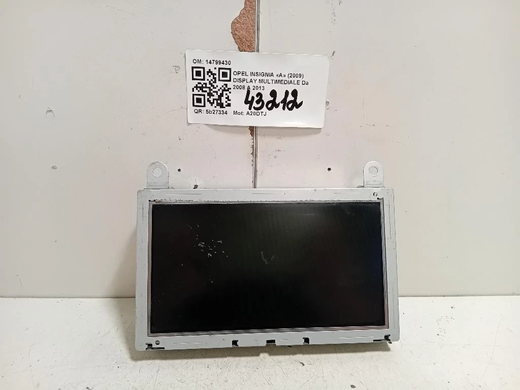 Display Multimediale 14799430 Opel Insignia A 2009