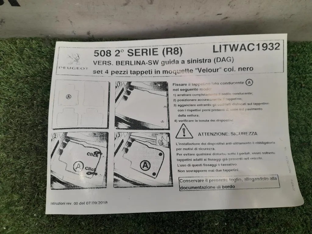Tappetini Moquette LITWAC1932 Peugeot 508 II 2018