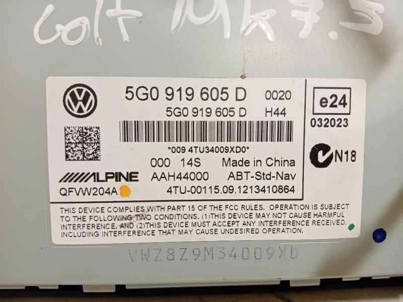 Display Multimediale 5G0 919 605 D Volkswagen GOLF VII 2013