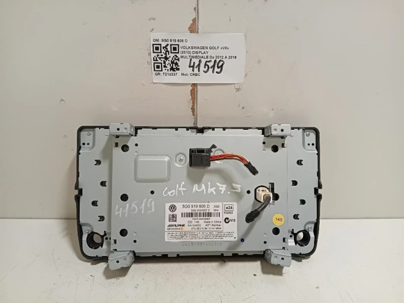 Display Multimediale 5G0 919 605 D Volkswagen GOLF VII 2013