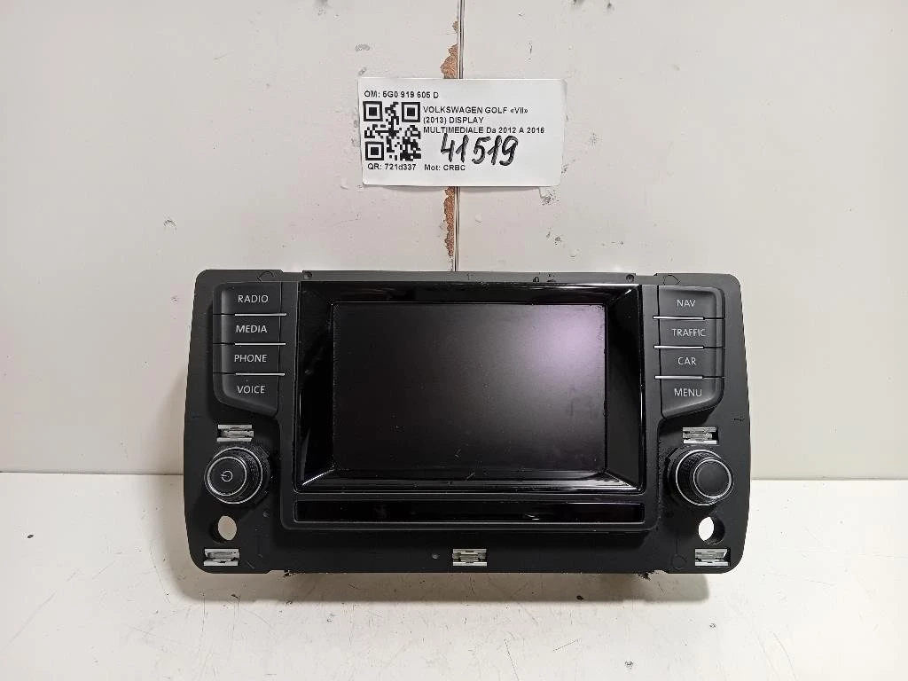 Display Multimediale 5G0 919 605 D Volkswagen GOLF VII 2013
