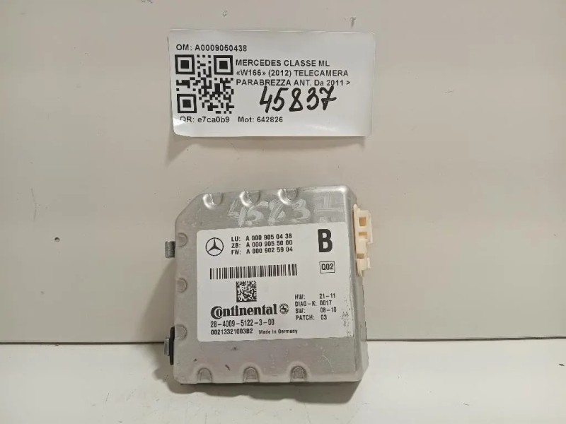 Telecamera Parabrezza ANT A0009050438 TELECAMERA PARABREZZA Mercedes Classe ML W166 2012