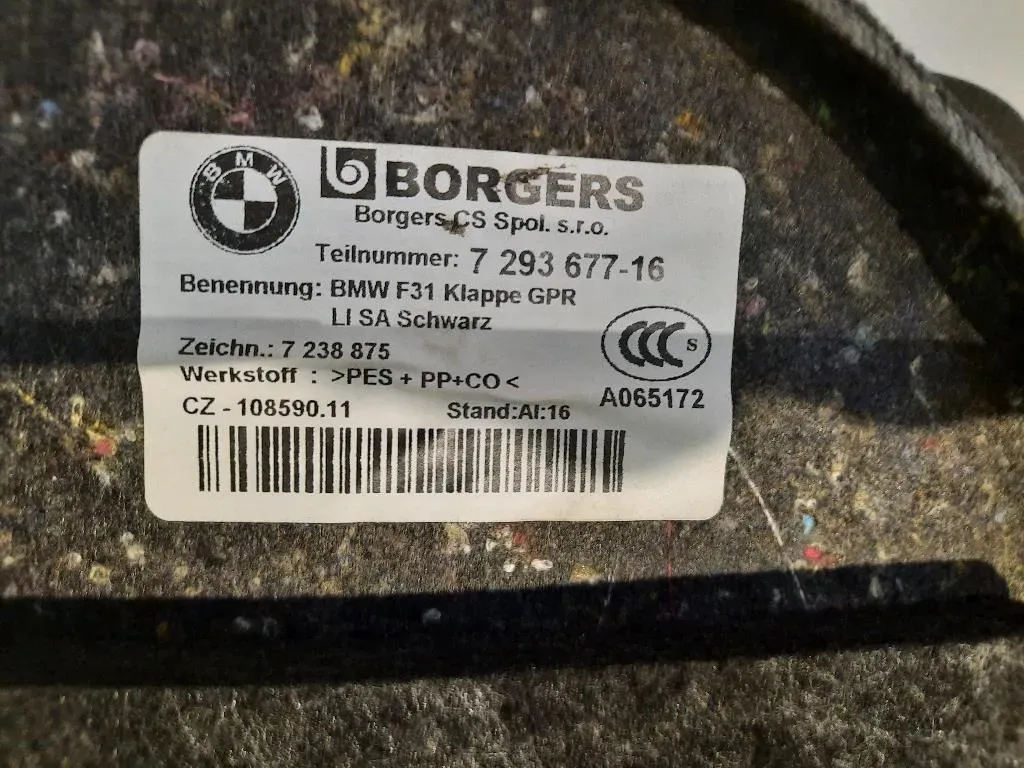 Tendina Parasole Deflettore Porta POST SX 51357260667 Bmw Serie 3 F31 Touring 2012