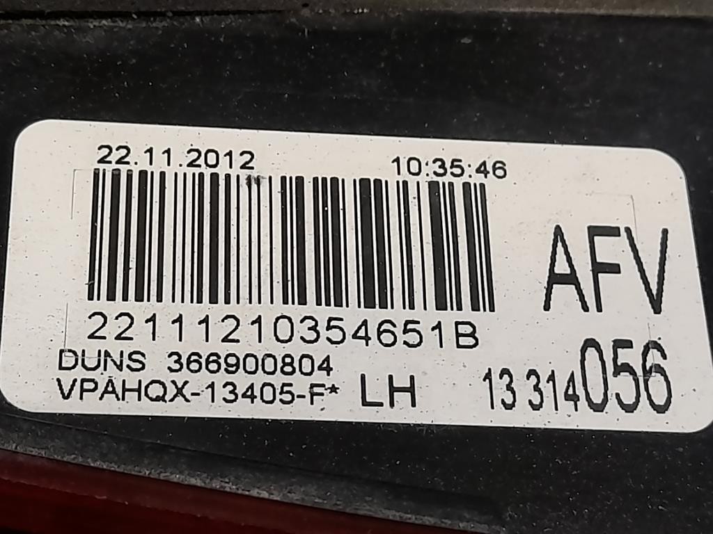 Fanale INT POST SX 13314056 Opel Astra J 2012
