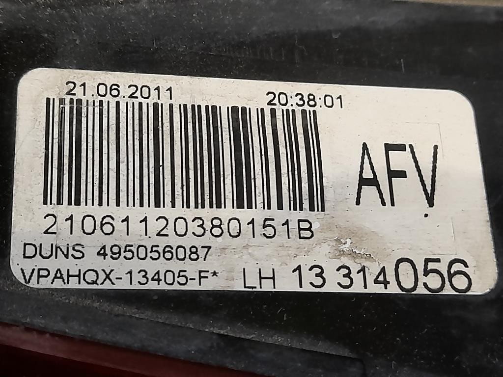 Fanale INT POST SX 13314056 Opel Astra J 2012