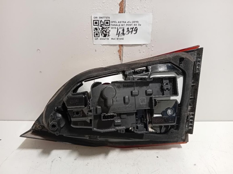 Fanale INT POST SX 39077378 Opel Astra K 2016