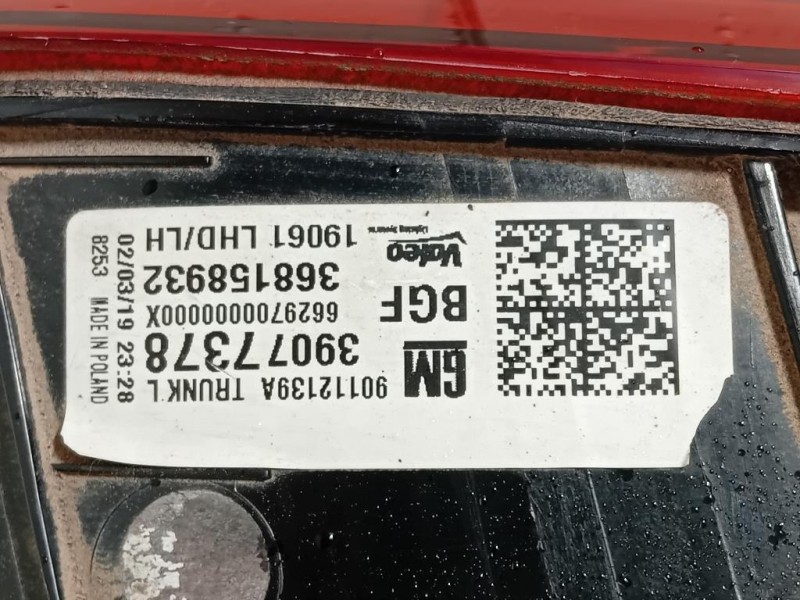 Fanale INT POST SX 39077378 Opel Astra K 2016