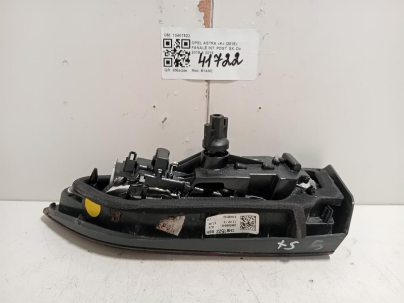 Fanale INT POST SX 13401522 Opel Astra K 2016
