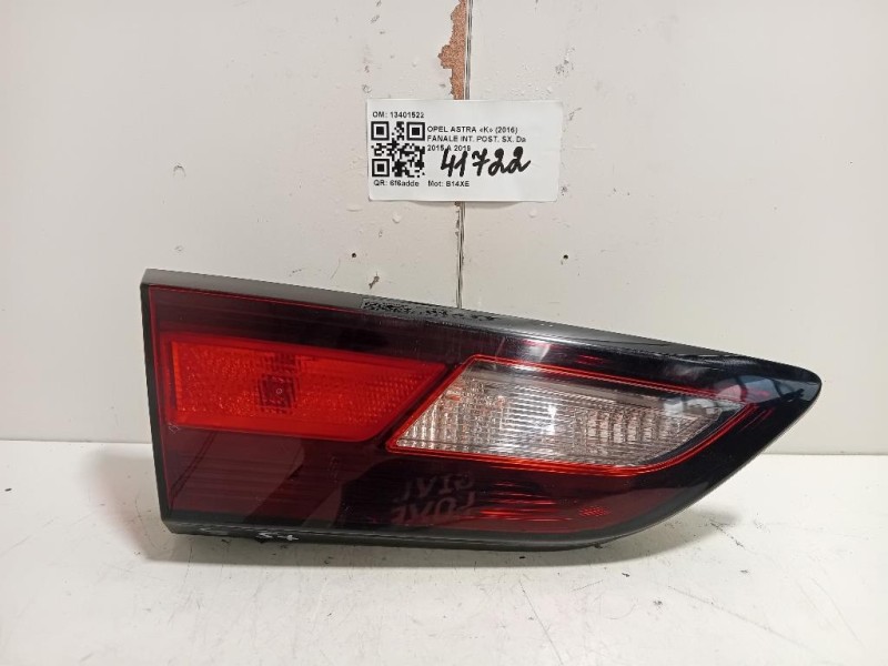 Fanale INT POST SX 13401522 Opel Astra K 2016