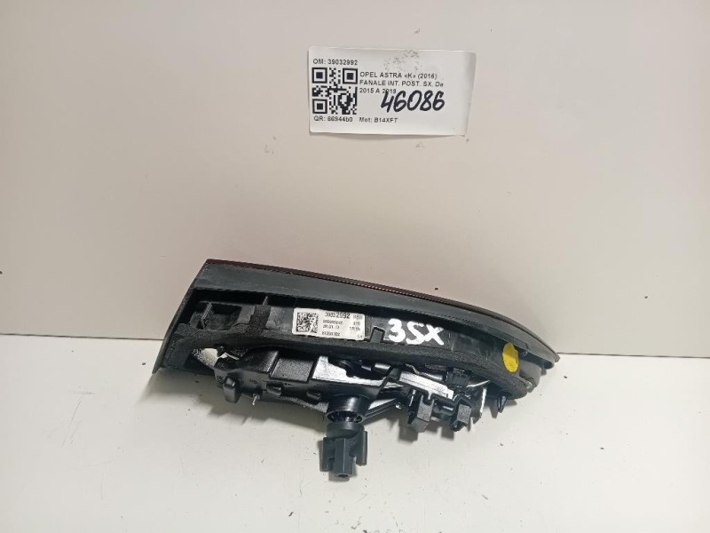 Fanale INT POST SX 39032992 Opel Astra K 2016
