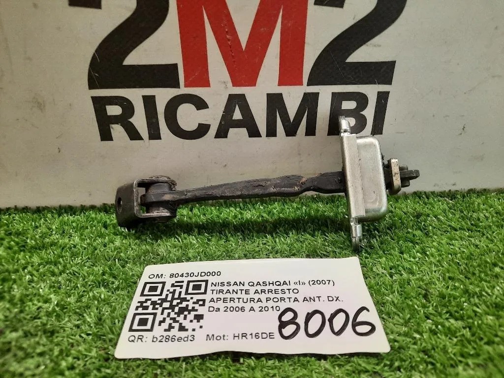 Tirante Arresto Apertura Porta ANT DX 80430JD000 Nissan Qashqai I 2007
