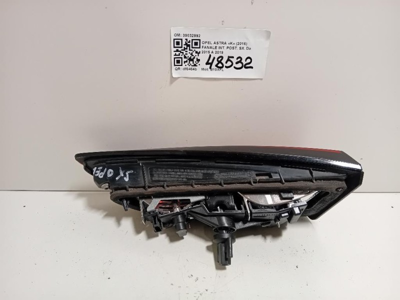Fanale INT POST SX 39032992 Opel Astra K 2016
