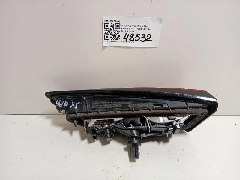 Fanale INT POST SX 39032992 Opel Astra K 2016