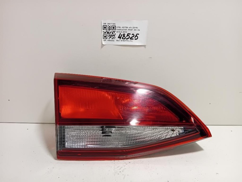Fanale INT POST SX 39077380 Opel Astra K 2016