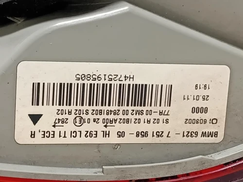 Fanale EST POST DX 6321725195805 Bmw Serie 3 E92 Coupe 2007