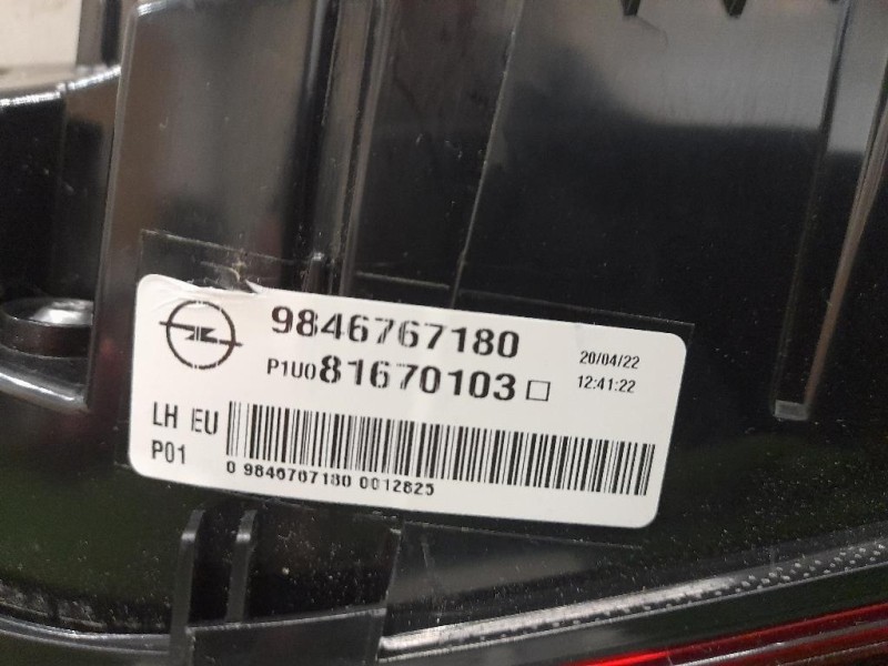 Fanale INT POST SX 9846767180 Opel Grandland X 2017
