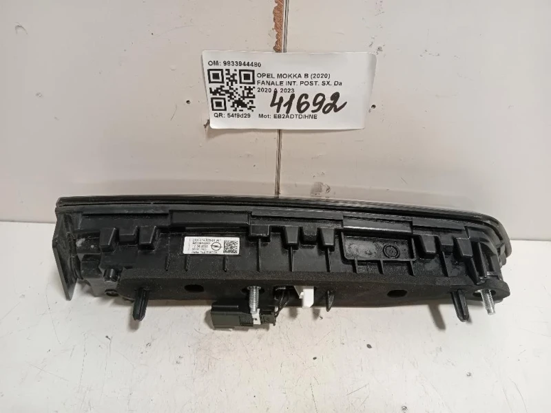 Fanale INT POST SX 9833944480 Opel Mokka B 2020