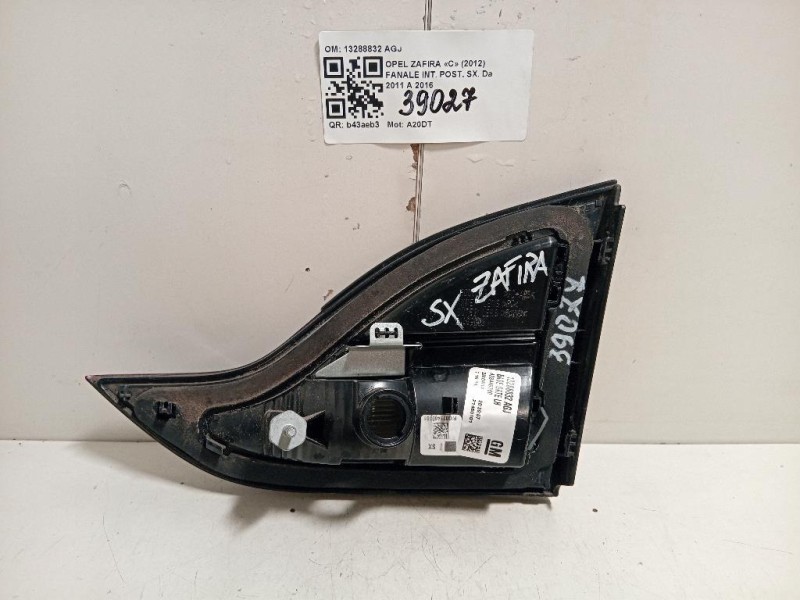 Fanale INT POST SX 13288832 AGJ Opel Zafira C 2012