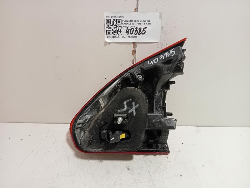 Fanale INT POST SX 9814758480 Peugeot 2008 I 2013