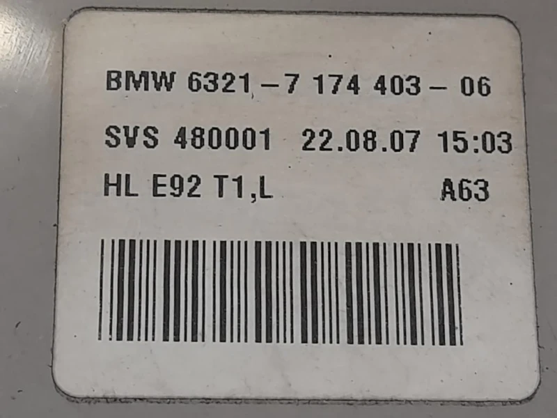 Fanale EST POST SX 7174403-06 Bmw Serie 3 E92 Coupe 2007