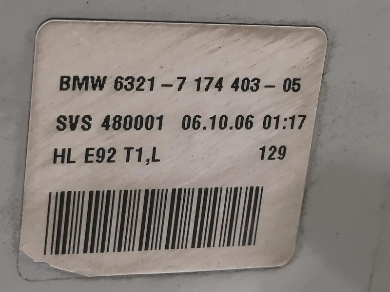 Fanale EST POST SX 6321 7 174 403-05 Bmw Serie 3 E92 Coupe 2007