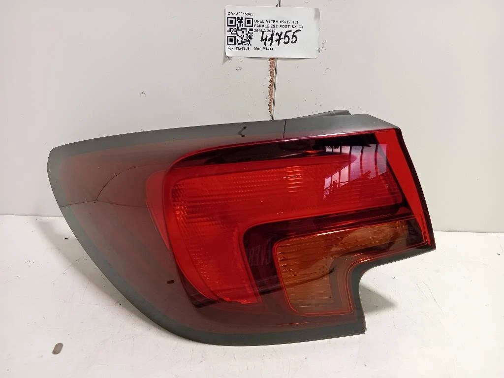 Fanale EST POST SX 39015943 Opel Astra K 2016