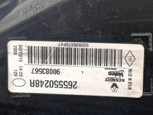 Fanale INT POST SX 265550248R Renault Mégane IV 2016