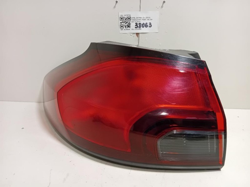 Fanale EST POST SX 13278784 Opel Zafira C 2012