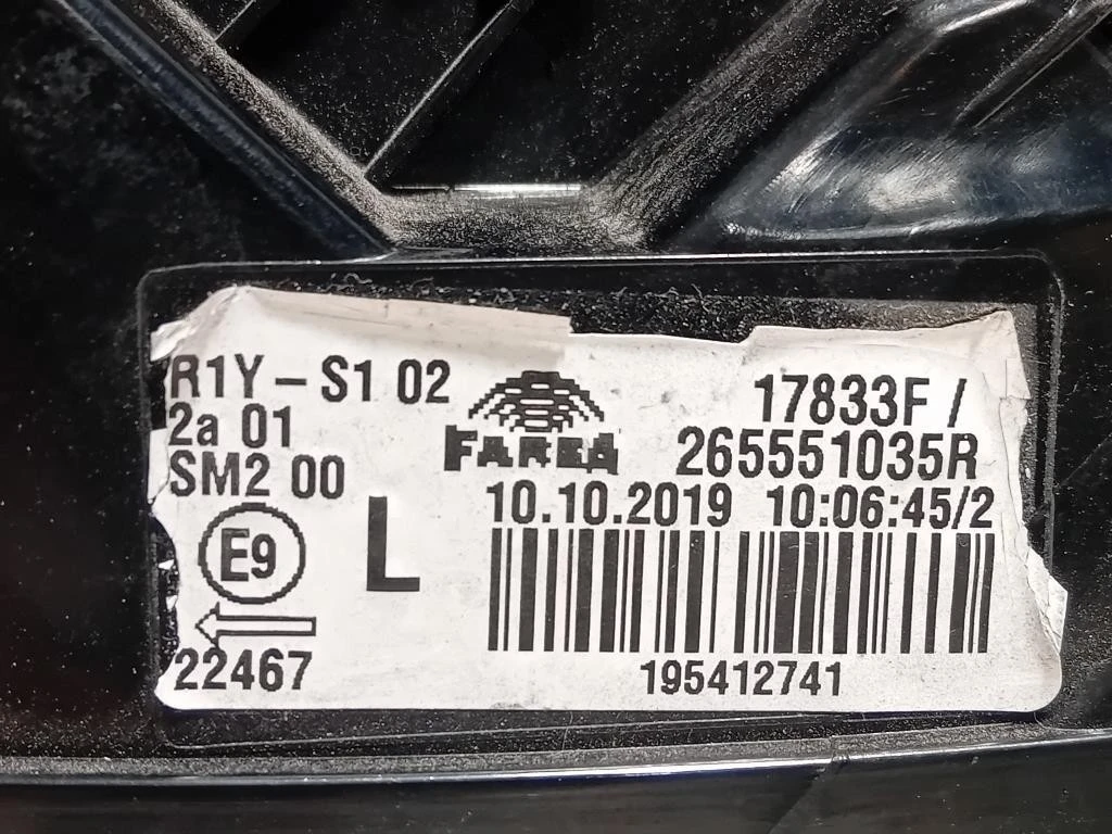 Fanale EST POST SX 265551035R Renault CLIO V 2019