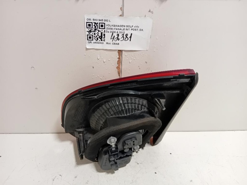 Fanale INT POST SX 5K0 945 093 L Volkswagen GOLF VI 2009