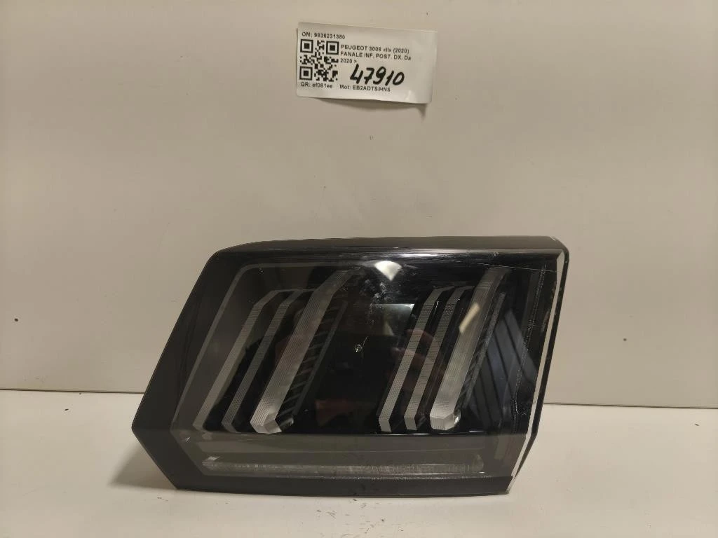 Fanale INF POST DX 9836231380 Peugeot 3008 II 2020