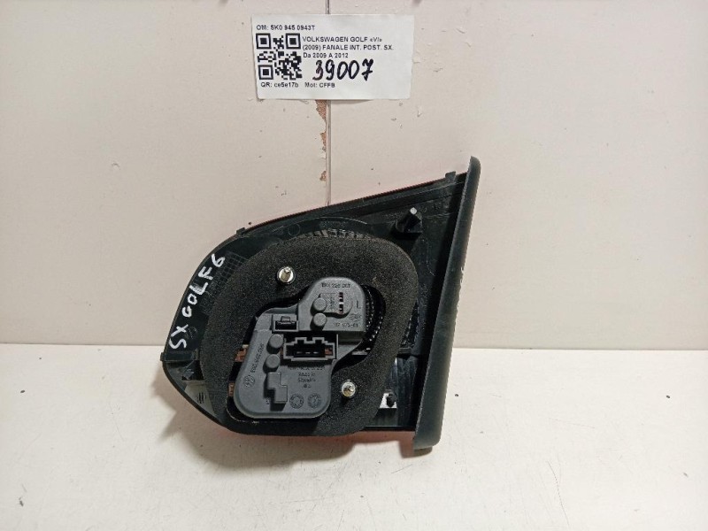 Fanale INT POST SX 5K0 945 0943T Volkswagen GOLF VI 2009