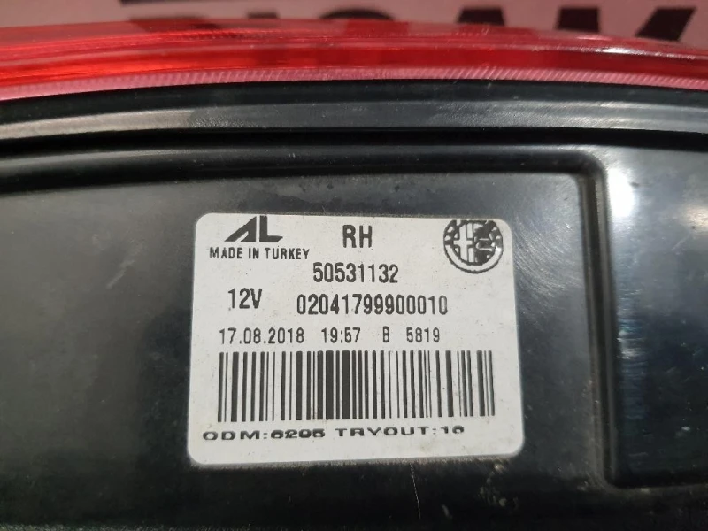 Fanale INT POST DX 50531132 Alfa Romeo Giulietta 2010