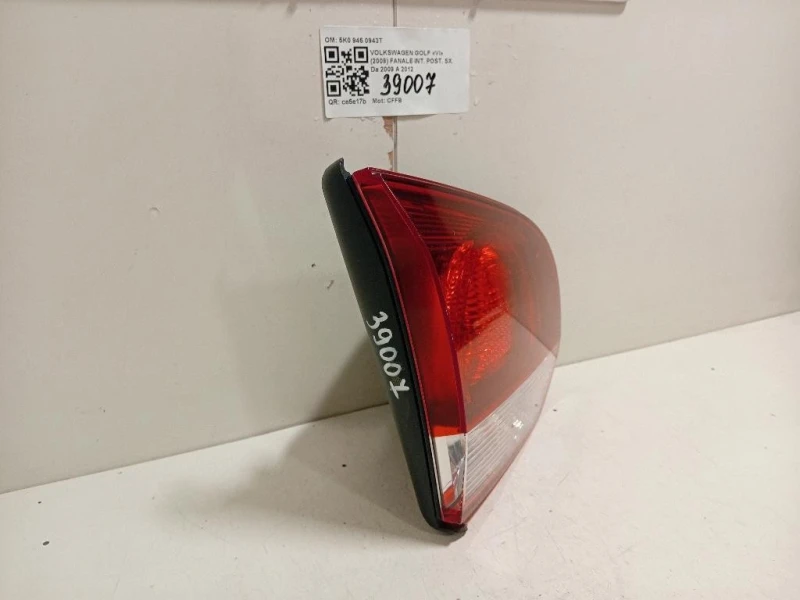 Fanale INT POST SX 5K0 945 0943T Volkswagen GOLF VI 2009