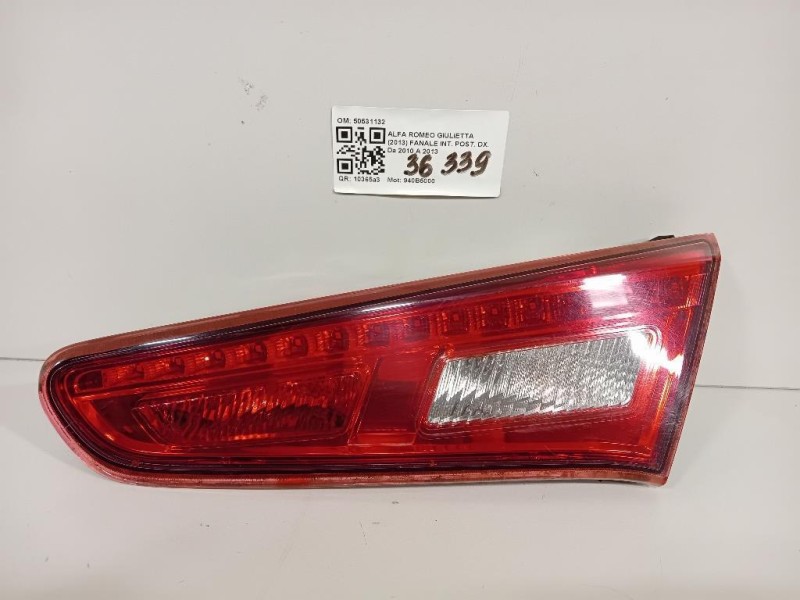 Fanale INT POST DX 50531132 Alfa Romeo Giulietta 2013