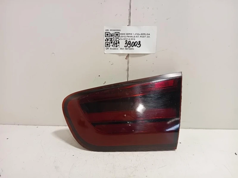 Fanale INT POST DX P03602000 Bmw Serie 1 F20 Berlina 2012
